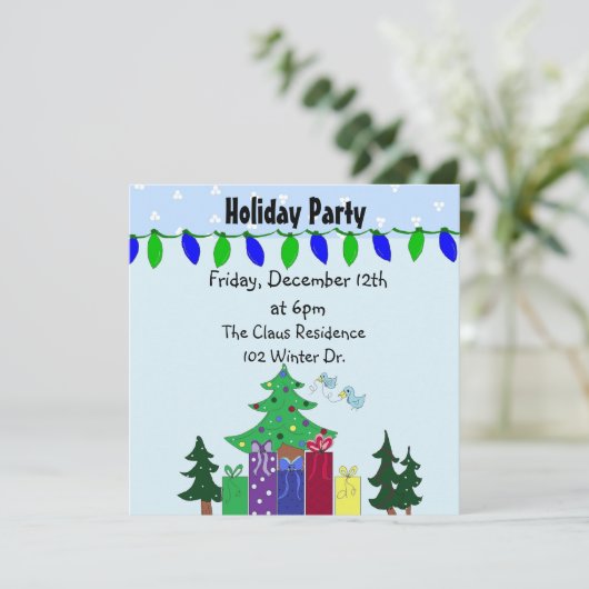 Uitnodiging voor kerstmis of feestdag (Staand voorkant)