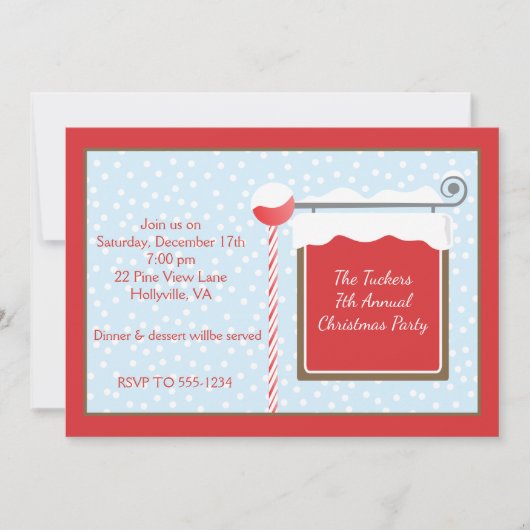 Uitnodiging voor Kerstmis op Noordpool (Voorkant)