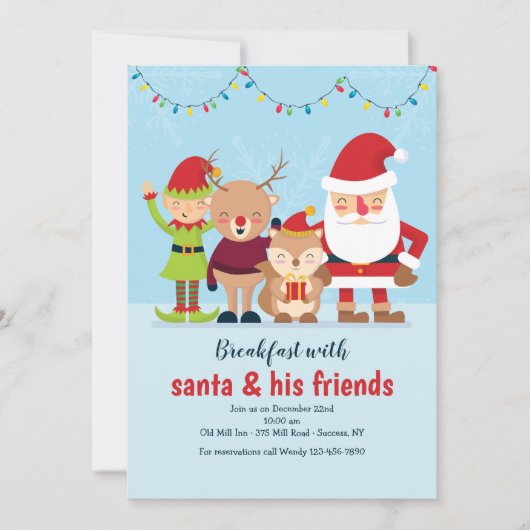 Uitnodiging voor Kerstmis-tekens (Voorkant)