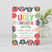 Uitnodiging voor Kerstmis Ugly Sweater (Staand voorkant)