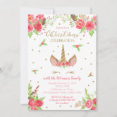 Uitnodiging voor kerstmis Unicorn (Voorkant)