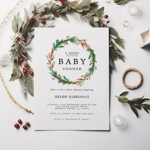 Uitnodiging voor kerstmis Wreated Baby shower