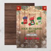 Uitnodiging voor kerstsokkenruil (Voorkant / Achterkant)