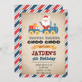 Uitnodiging voor kersttreinfeest (Voorkant / Achterkant)