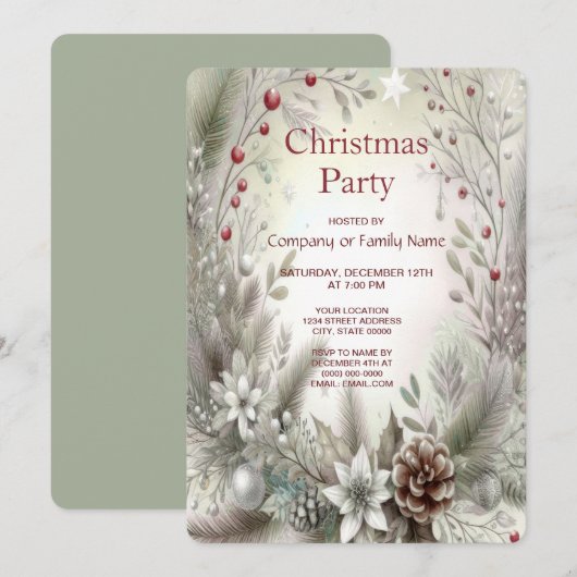 Uitnodiging voor kerstvakantie (Voorkant / Achterkant)