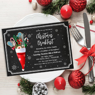 Uitnodiging voor kerstvakantie ontbijt maaltijd di