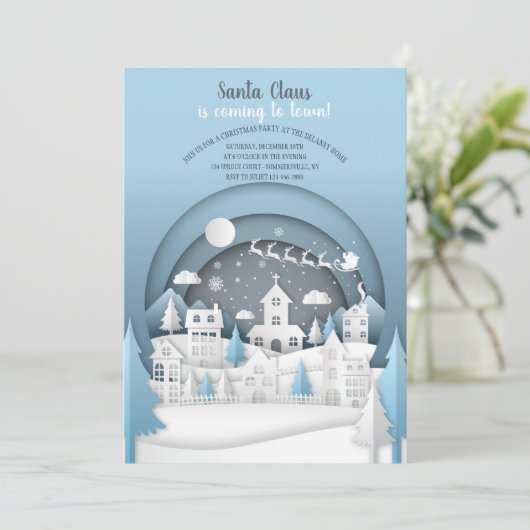 Uitnodiging voor kerstviering (Staand voorkant)