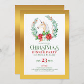 Uitnodiging voor kerstviering met één enkel accent (Voorkant / Achterkant)