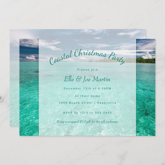 Uitnodiging voor kerstviering voor het Kusthuis (Voorkant / Achterkant)