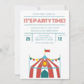 Uitnodiging voor kind Circus Verjaardagsfeestje (Voorkant)