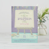 Uitnodiging voor kinderen Art Birthday (Staand voorkant)