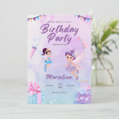 Uitnodiging voor kinderverjaardag, (Staand voorkant)