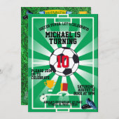 Uitnodiging voor kinderverjaardag: Voetbal koorts, (Voorkant / Achterkant)