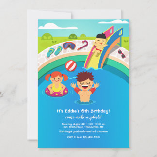 Uitnodiging voor kinderzwembadfeestje