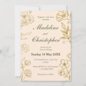 Uitnodiging voor klassieke Floral Wedding (Voorkant)