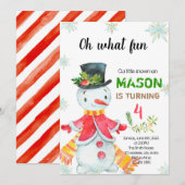 Uitnodiging voor kleine sneeuwfeest (Voorkant / Achterkant)