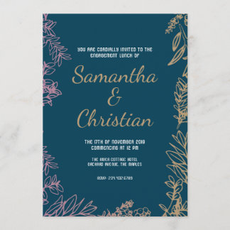 Uitnodiging voor kleurrijke Verloving Lunch Party