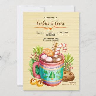 Uitnodiging voor koekjes en cacaodrank