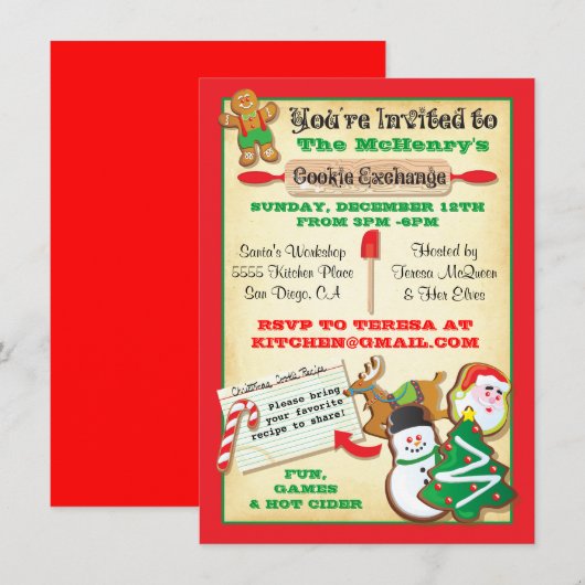 Uitnodiging voor Koekjesruil (Voorkant / Achterkant)