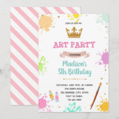 Uitnodiging voor konijnenschilderkonijn (Voorkant / Achterkant)