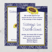 Uitnodiging voor koninklijke blauwe en gele zonneb (Voorkant / Achterkant)