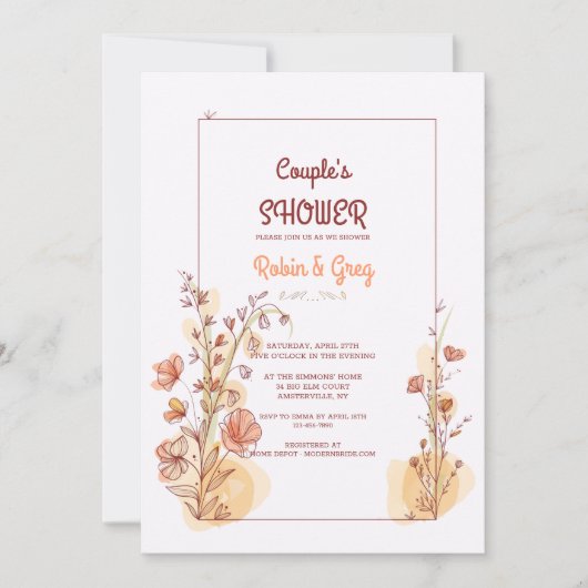 Uitnodiging voor koppelbad in lijst (Voorkant)