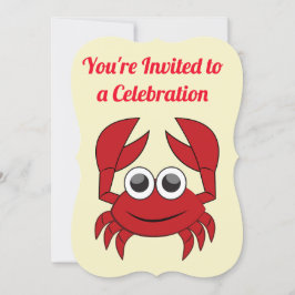 Uitnodiging voor krab verjaardagsfeestje