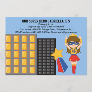 Uitnodiging voor krachtige Super Girl