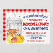 Uitnodiging voor kreeftenkokkerbirthday (Voorkant / Achterkant)