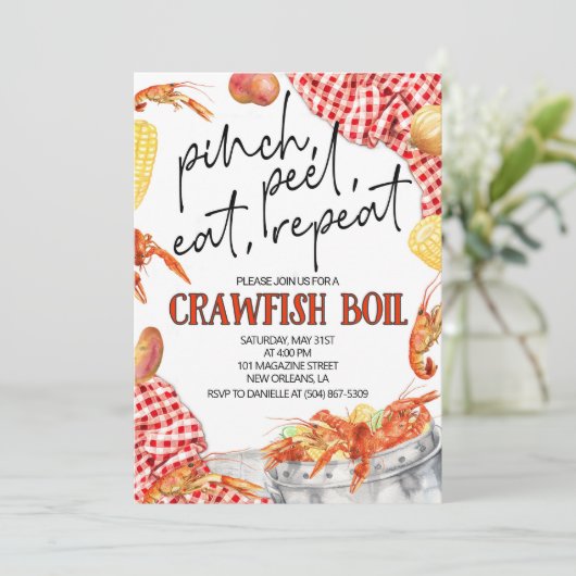 Uitnodiging voor Kreeftfeest (Staand voorkant)