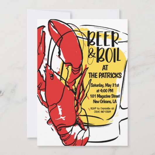 Uitnodiging voor Kreeftfeest (Voorkant)