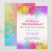 Uitnodiging voor Kunstfeest met Verfvlekken Regenb (Voorkant / Achterkant)