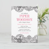 Uitnodiging voor Lacey Lingerie (Staand voorkant)