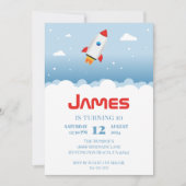 Uitnodiging voor lancering van Rocket Ship Birthda (Voorkant)