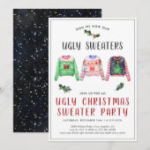 Uitnodiging voor lelijk kersttrui-feestje (Voorkant / Achterkant)