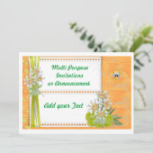 Uitnodiging voor lentefeest met meerdere doelen (Staand voorkant)