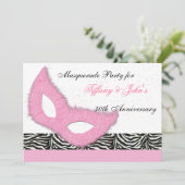 Uitnodiging voor leuk masqueradefeest (Staand voorkant)