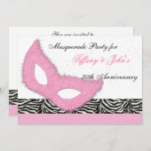 Uitnodiging voor leuk masqueradefeest (Voorkant / Achterkant)