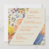 Uitnodiging voor liefdeverfde Floral Bridal Shower (Voorkant)