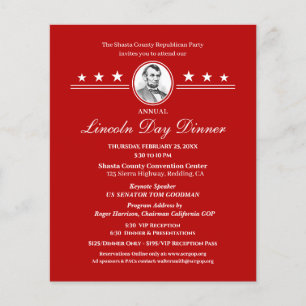 Uitnodiging voor Lincoln Day Dinner Politieke Fond