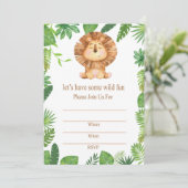 Uitnodiging voor Lion-verjaardagsfeest (Staand voorkant)