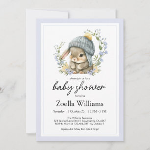 Uitnodiging voor Little Bunny Bloemetjes Baby Show