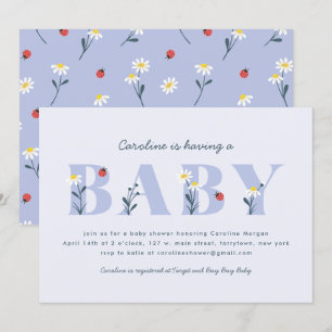 Uitnodiging voor Little Lady Baby Shower - Lavenda