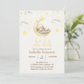 Uitnodiging voor Little Lamb Baby Girl Shower (Staand voorkant)