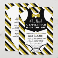 Uitnodiging voor Little Man Bow Tie Baby Shower