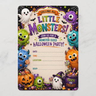 Uitnodiging voor Little Monsters Halloween-feestje