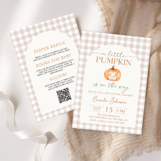 Uitnodiging voor Little Pumpkin Fall Baby Shower