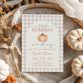 Uitnodiging voor Little Pumpkin Herfst Baby Shower