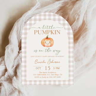 Uitnodiging voor Little Pumpkin Herfst Baby Shower