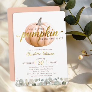 Uitnodiging voor Little Pumpkin-herfst-babyshower